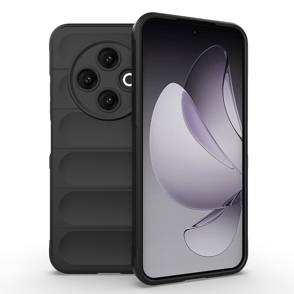 Tecno Spark 30C 4G Kılıf Esnek TPU Oyuklu Arka Yüzey Tasarımlı Zore Etnik Silikon Kapak Siyah