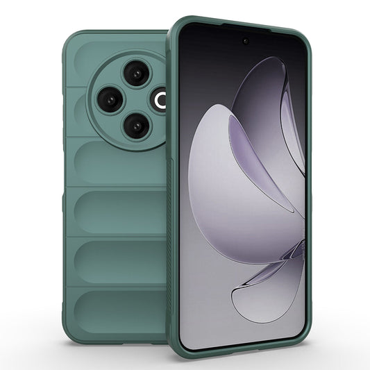 Tecno Spark 30C 4G Kılıf Esnek TPU Oyuklu Arka Yüzey Tasarımlı Zore Etnik Silikon Kapak Koyu Yeşil