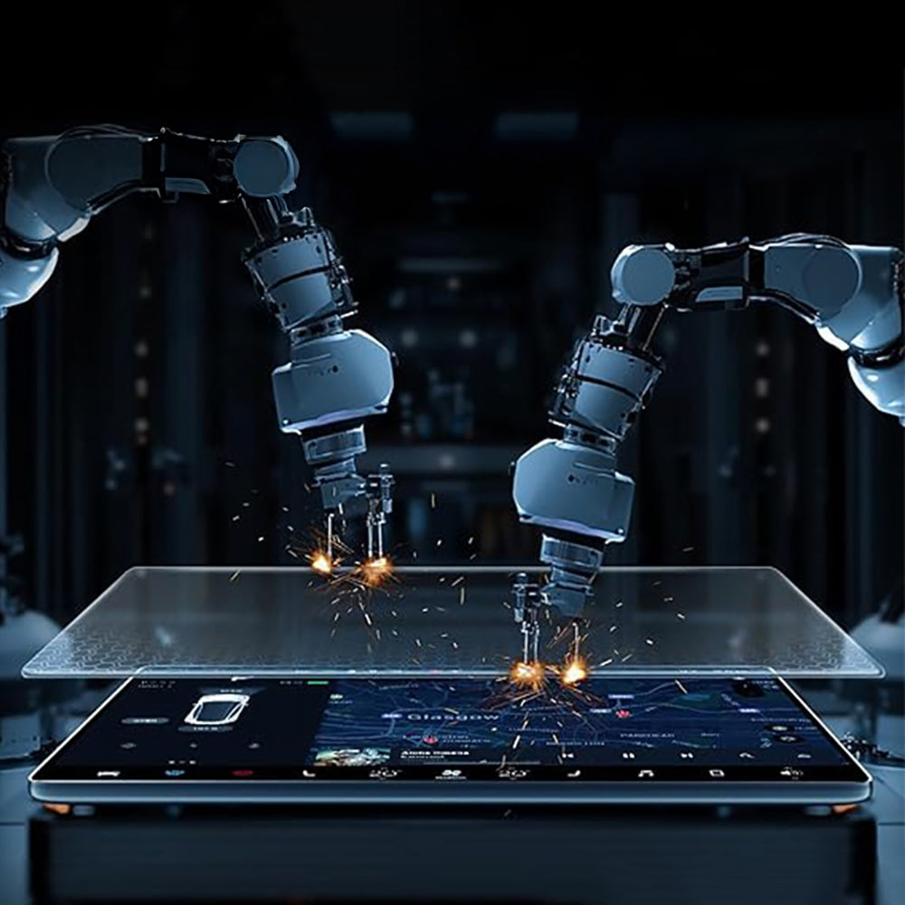 Tesla Yeni Model Y 2in1 Araç Multimedya Ekran Koruyucu Uygulama Aparatlı Zore Premium Mat Temperli Cam Ekran Koruyucu Şeffaf