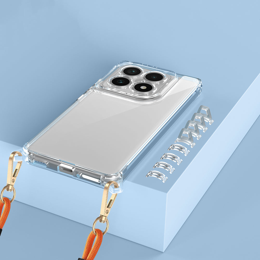 Xiaomi 14T Kılıf Airbagli Takılabilir Askı Aparatlı Zore Snap Silikon Kapak Şeffaf