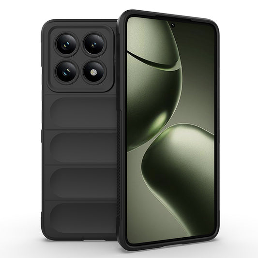 Xiaomi 14T Kılıf Esnek TPU Oyuklu Arka Yüzey Tasarımlı Zore Etnik Silikon Kapak Siyah