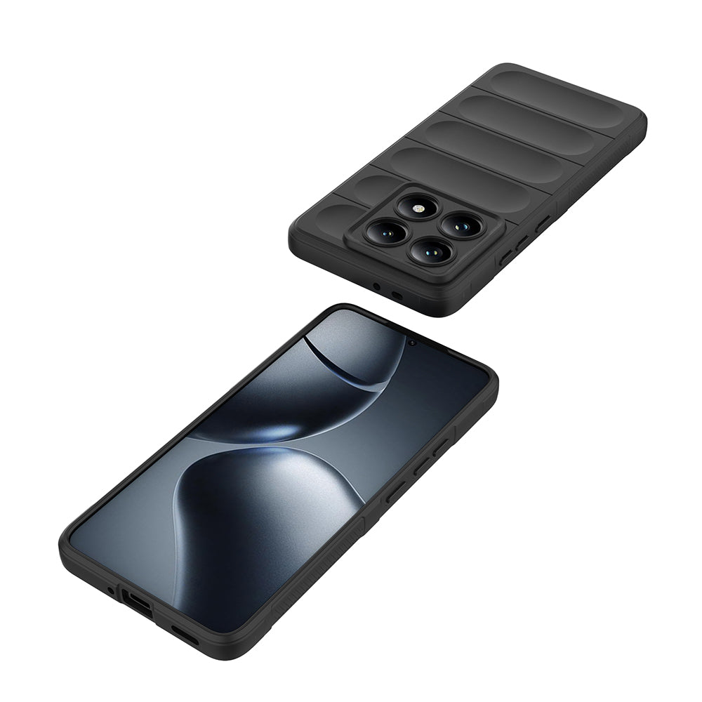 Xiaomi 14T Pro Kılıf Esnek TPU Oyuklu Arka Yüzey Tasarımlı Zore Etnik Silikon Kapak Koyu Yeşil