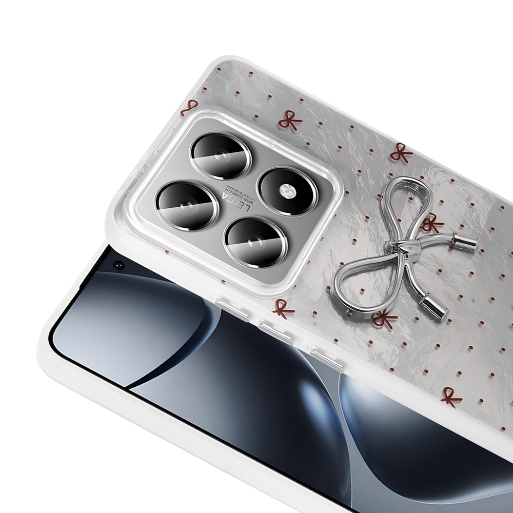 Xiaomi 14T Pro Kılıf Kamera Korumalı Figürlü Zore Ponti Silikon Kapak Beyaz