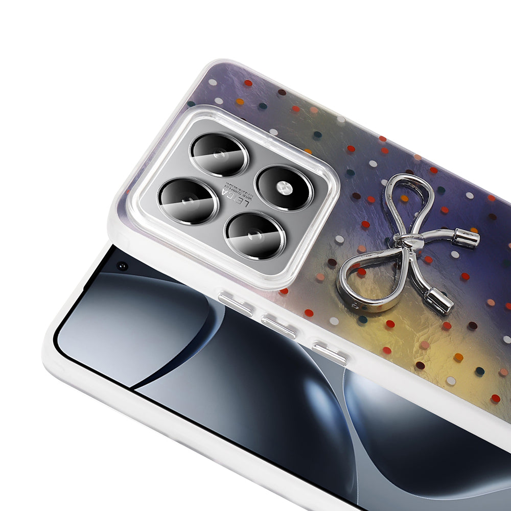 Xiaomi 14T Pro Kılıf Kamera Korumalı Figürlü Zore Ponti Silikon Kapak Beyaz