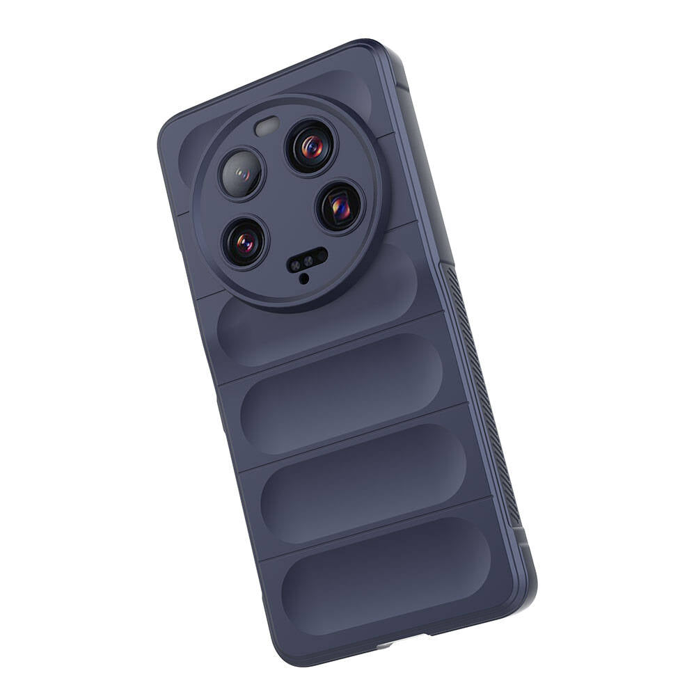 Xiaomi Mi 13 Ultra Kılıf Esnek TPU Oyuklu Arka Yüzey Tasarımlı Zore Etnik Silikon Kapak Lacivert