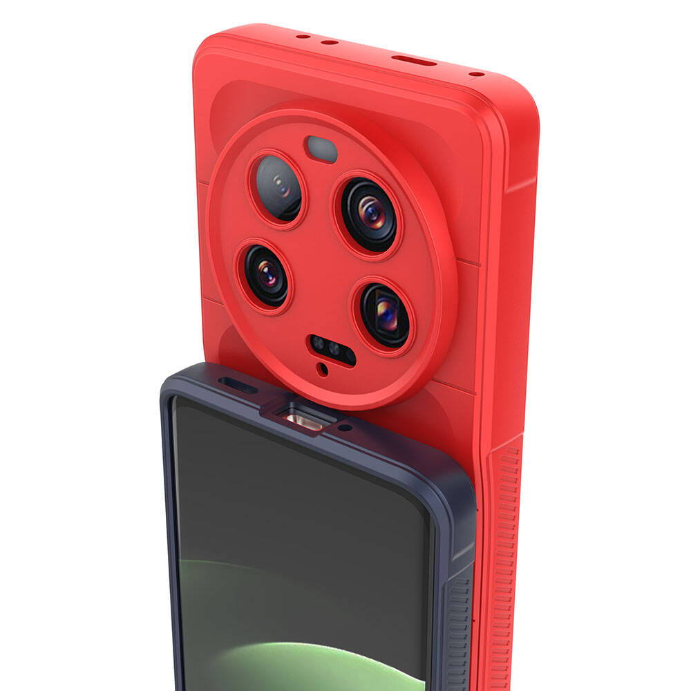 Xiaomi Mi 13 Ultra Kılıf Esnek TPU Oyuklu Arka Yüzey Tasarımlı Zore Etnik Silikon Kapak Koyu Yeşil