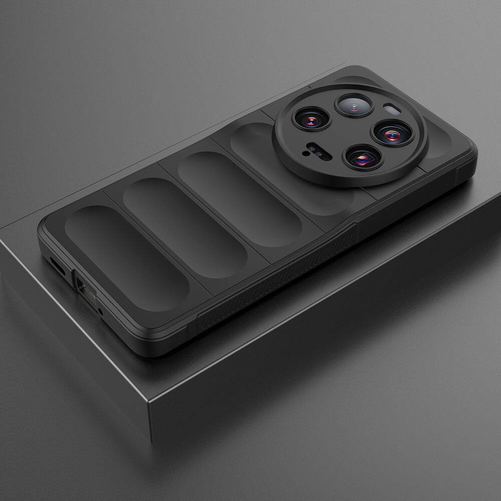 Xiaomi Mi 13 Ultra Kılıf Esnek TPU Oyuklu Arka Yüzey Tasarımlı Zore Etnik Silikon Kapak Koyu Yeşil