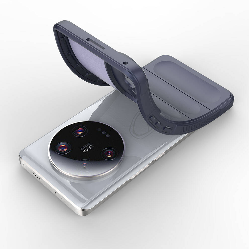 Xiaomi Mi 13 Ultra Kılıf Esnek TPU Oyuklu Arka Yüzey Tasarımlı Zore Etnik Silikon Kapak Lacivert