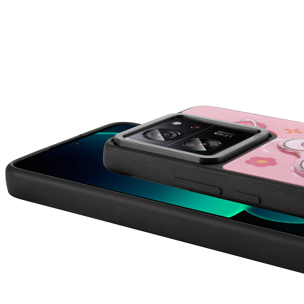 Xiaomi Mi 13T Kılıf Parlayan Kabartmalı İkonik Figürlü Zore Amas Silikon Kapak Beyaz