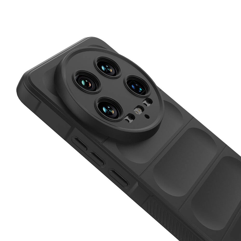 Xiaomi Mi 14 Ultra Kılıf Esnek TPU Oyuklu Arka Yüzey Tasarımlı Zore Etnik Silikon Kapak Siyah