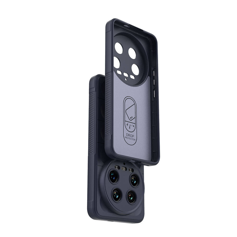 Xiaomi Mi 14 Ultra Kılıf Esnek TPU Oyuklu Arka Yüzey Tasarımlı Zore Etnik Silikon Kapak Lacivert