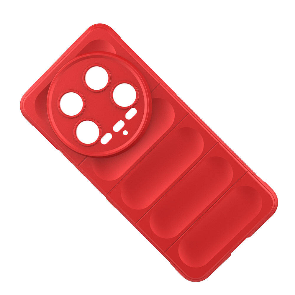 Xiaomi Mi 14 Ultra Kılıf Esnek TPU Oyuklu Arka Yüzey Tasarımlı Zore Etnik Silikon Kapak Kırmızı