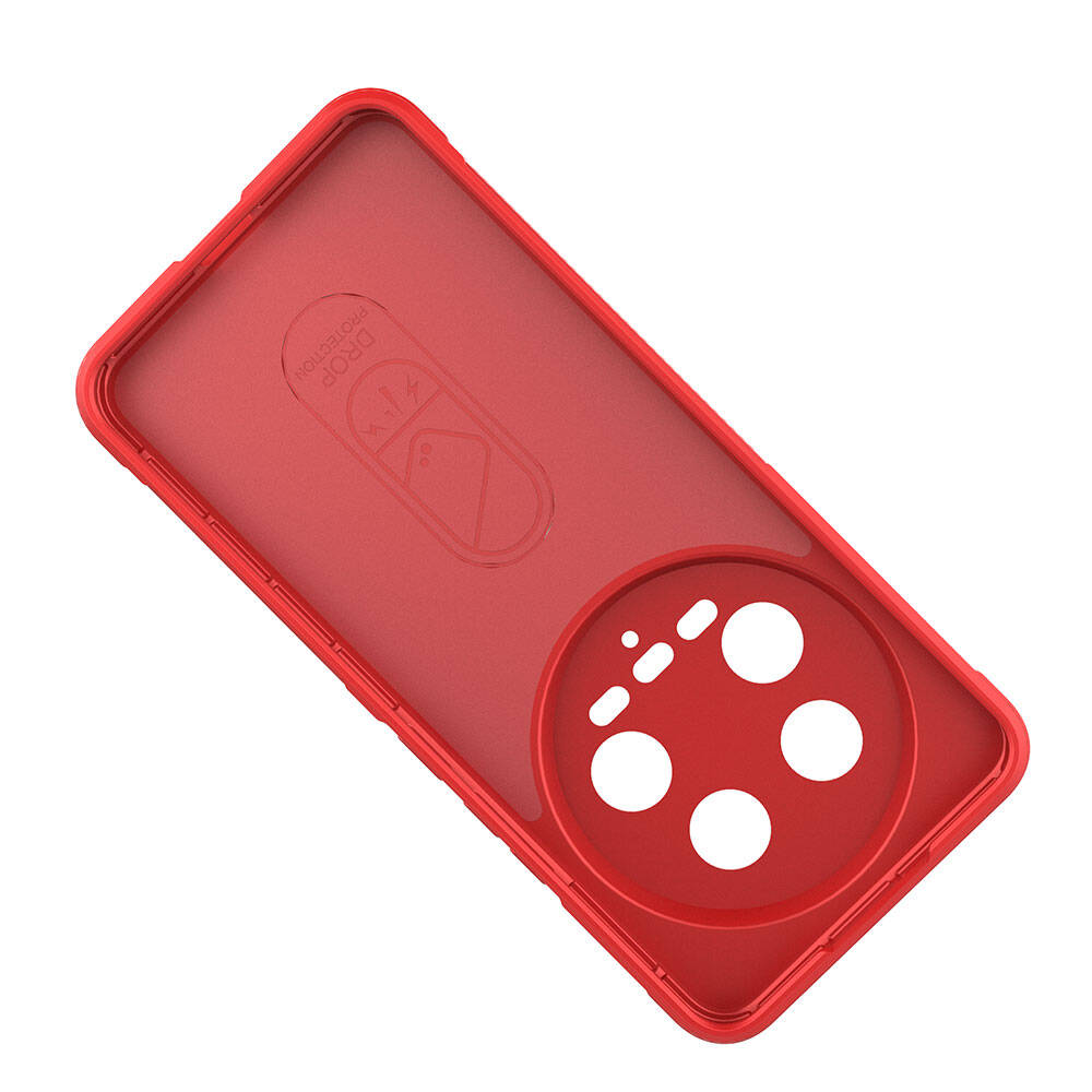 Xiaomi Mi 14 Ultra Kılıf Esnek TPU Oyuklu Arka Yüzey Tasarımlı Zore Etnik Silikon Kapak Kırmızı