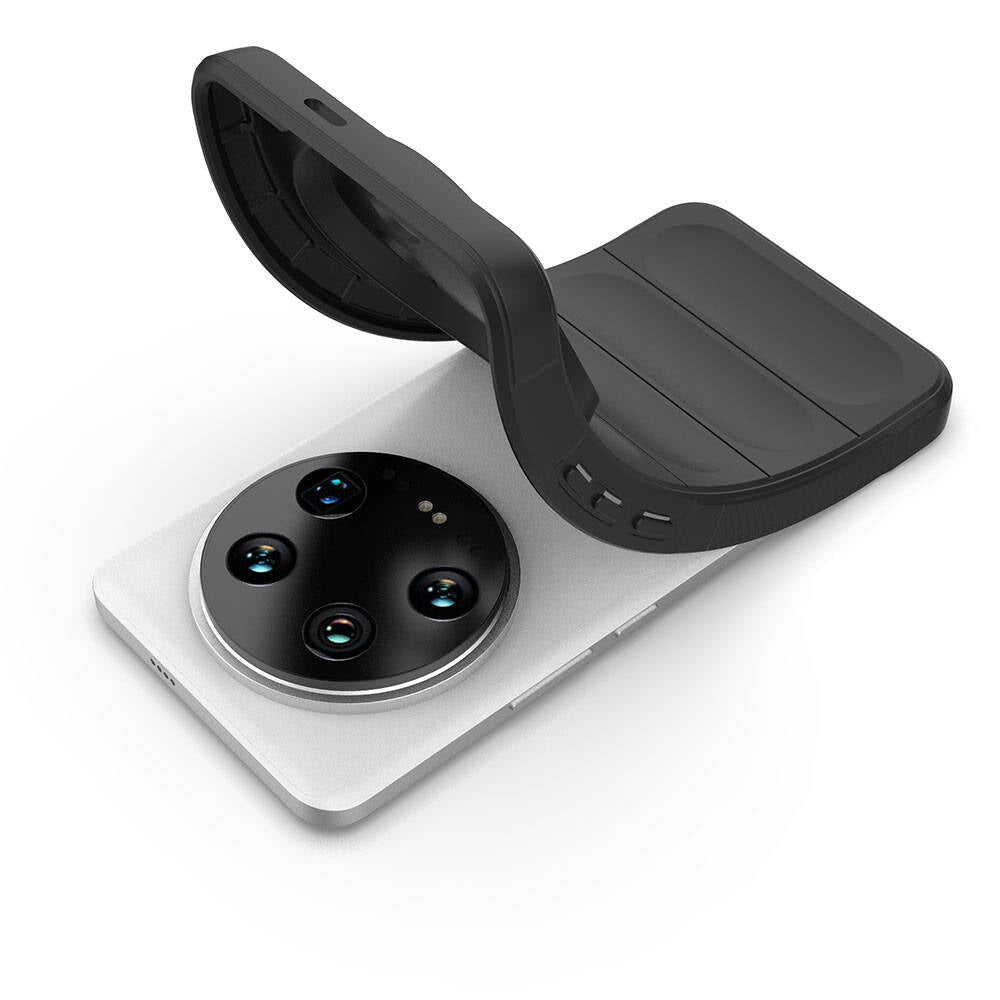 Xiaomi Mi 14 Ultra Kılıf Esnek TPU Oyuklu Arka Yüzey Tasarımlı Zore Etnik Silikon Kapak Lacivert