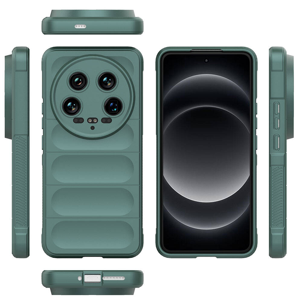 Xiaomi Mi 14 Ultra Kılıf Esnek TPU Oyuklu Arka Yüzey Tasarımlı Zore Etnik Silikon Kapak Siyah