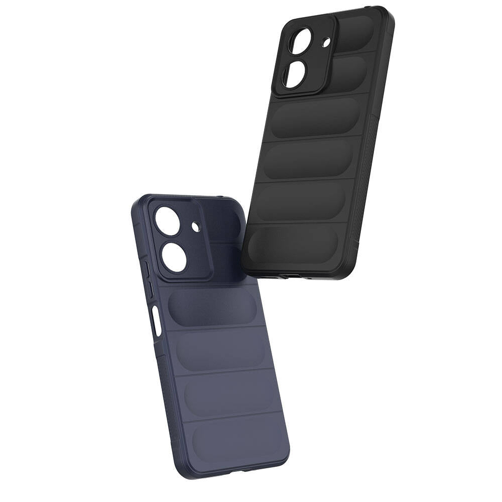 Xiaomi Poco C65 Kılıf Esnek TPU Oyuklu Arka Yüzey Tasarımlı Zore Etnik Silikon Kapak Siyah