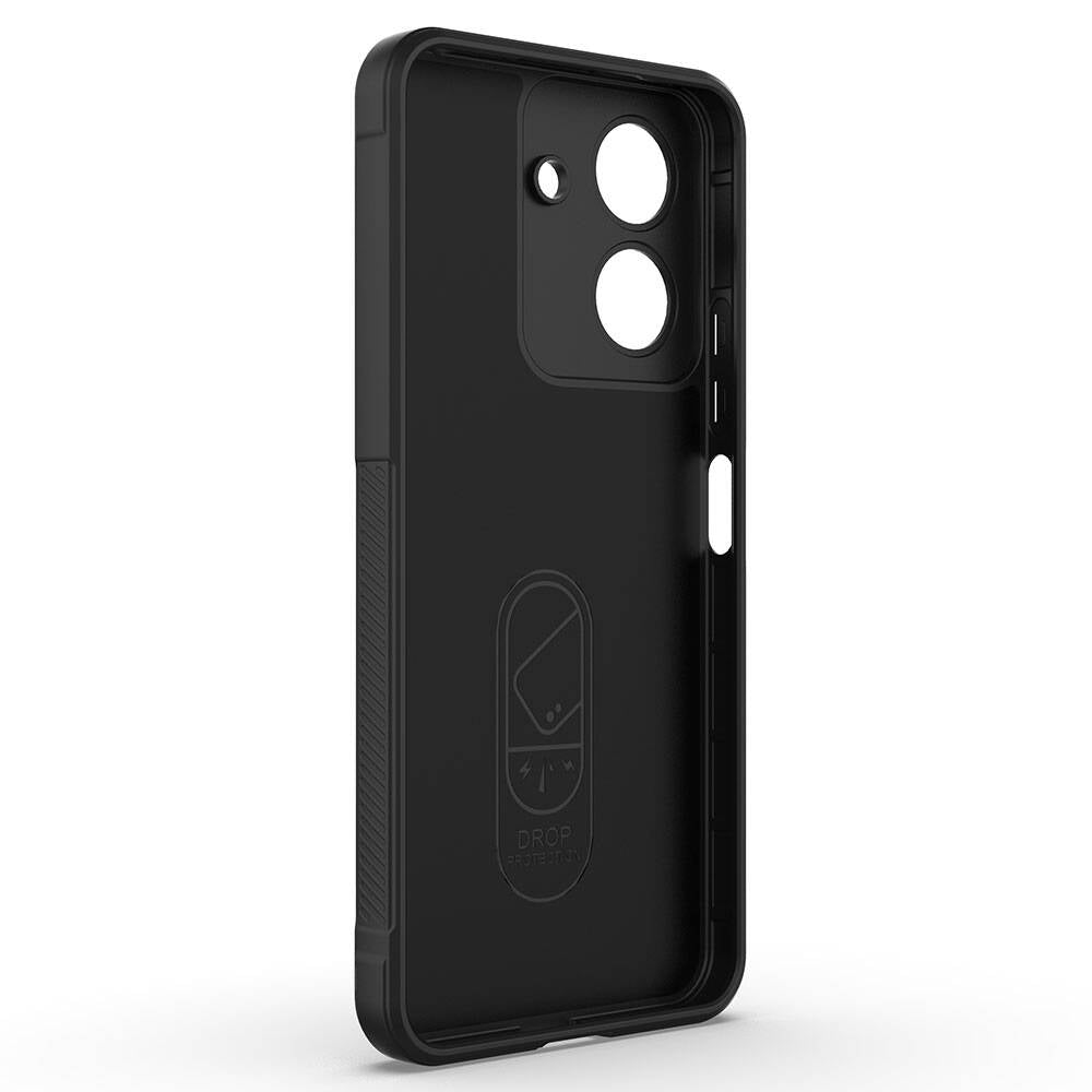 Xiaomi Poco C65 Kılıf Esnek TPU Oyuklu Arka Yüzey Tasarımlı Zore Etnik Silikon Kapak Koyu Yeşil