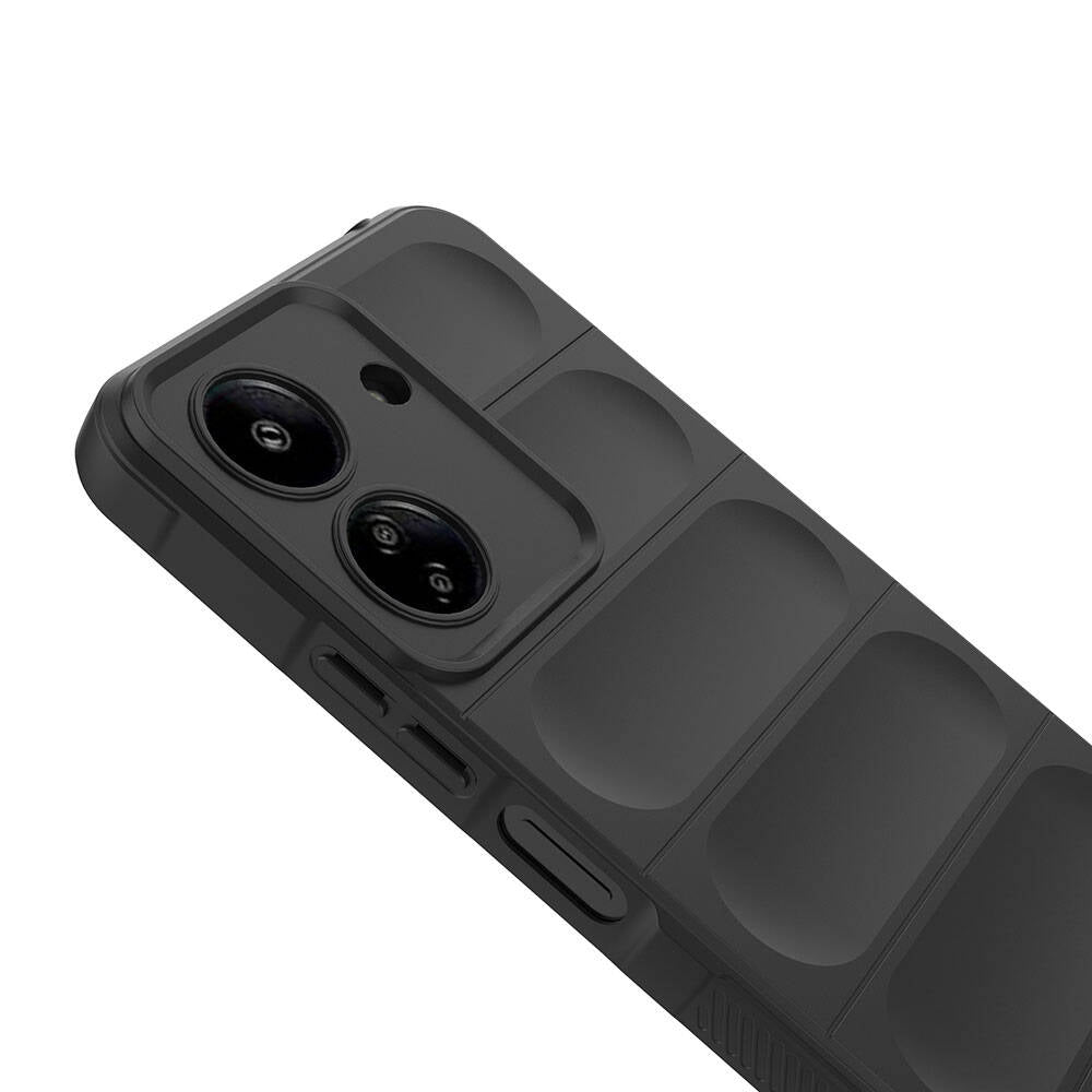 Xiaomi Poco C65 Kılıf Esnek TPU Oyuklu Arka Yüzey Tasarımlı Zore Etnik Silikon Kapak Kırmızı