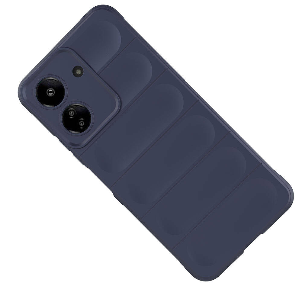 Xiaomi Poco C65 Kılıf Esnek TPU Oyuklu Arka Yüzey Tasarımlı Zore Etnik Silikon Kapak Koyu Yeşil