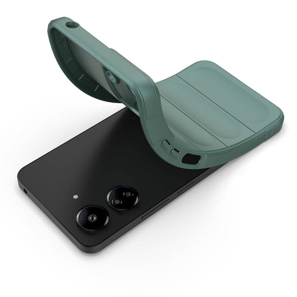 Xiaomi Poco C65 Kılıf Esnek TPU Oyuklu Arka Yüzey Tasarımlı Zore Etnik Silikon Kapak Kırmızı