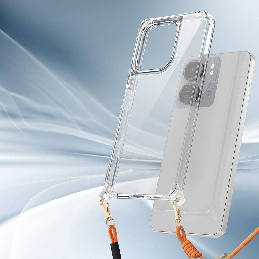 Xiaomi Redmi 13C Kılıf Airbagli Takılabilir Askı Aparatlı Zore Snap Silikon Kapak Şeffaf