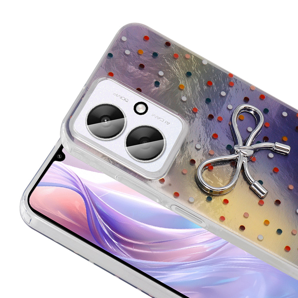 Xiaomi Redmi 13C Kılıf Kamera Korumalı Figürlü Zore Ponti Silikon Kapak Lila