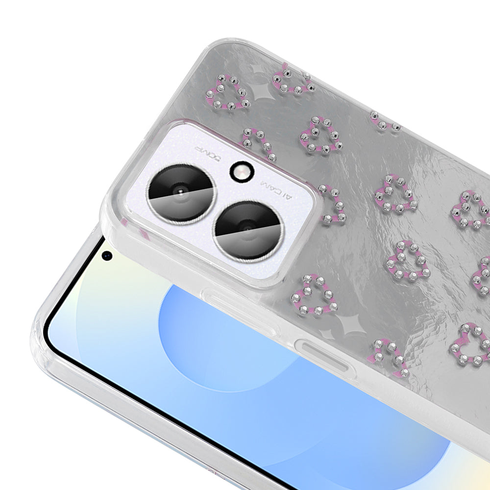 Xiaomi Redmi 13C Kılıf Kamera Korumalı Figürlü Zore Ponti Silikon Kapak Beyaz