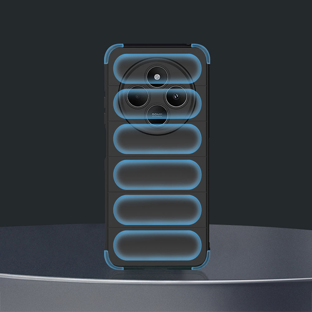 Xiaomi Redmi 14C 4G Kılıf Esnek TPU Oyuklu Arka Yüzey Tasarımlı Zore Etnik Silikon Kapak Lacivert