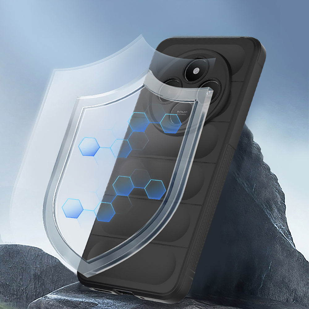 Xiaomi Redmi 14C 4G Kılıf Esnek TPU Oyuklu Arka Yüzey Tasarımlı Zore Etnik Silikon Kapak Koyu Yeşil