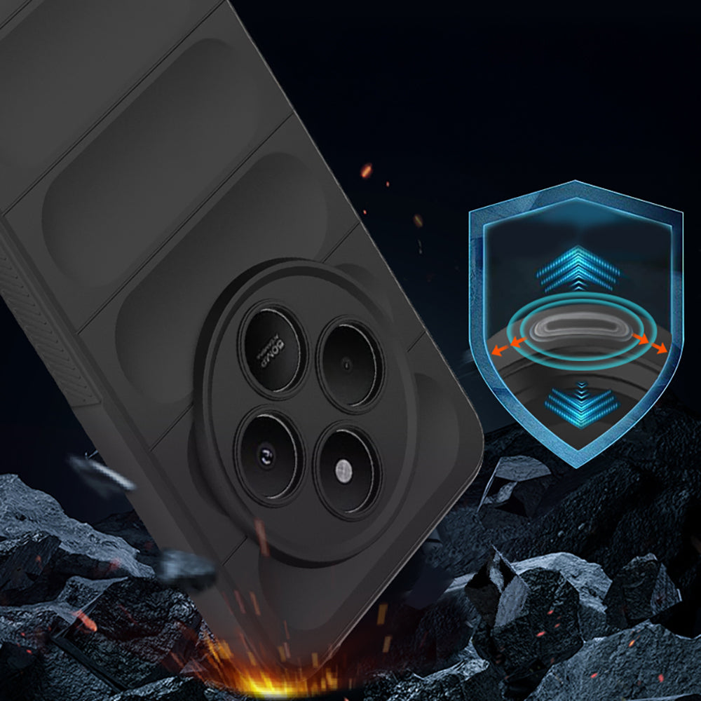 Xiaomi Redmi 14C 4G Kılıf Esnek TPU Oyuklu Arka Yüzey Tasarımlı Zore Etnik Silikon Kapak Siyah