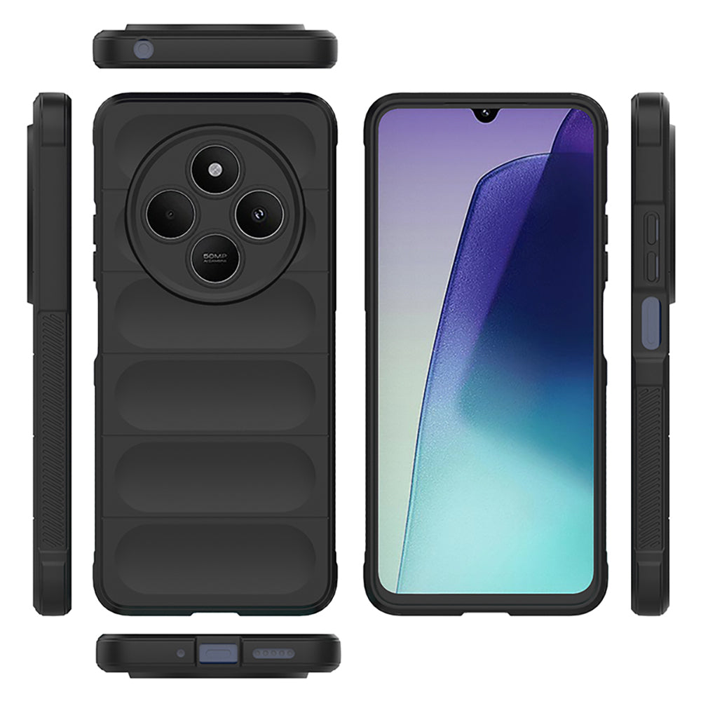 Xiaomi Redmi 14C 4G Kılıf Esnek TPU Oyuklu Arka Yüzey Tasarımlı Zore Etnik Silikon Kapak Lacivert