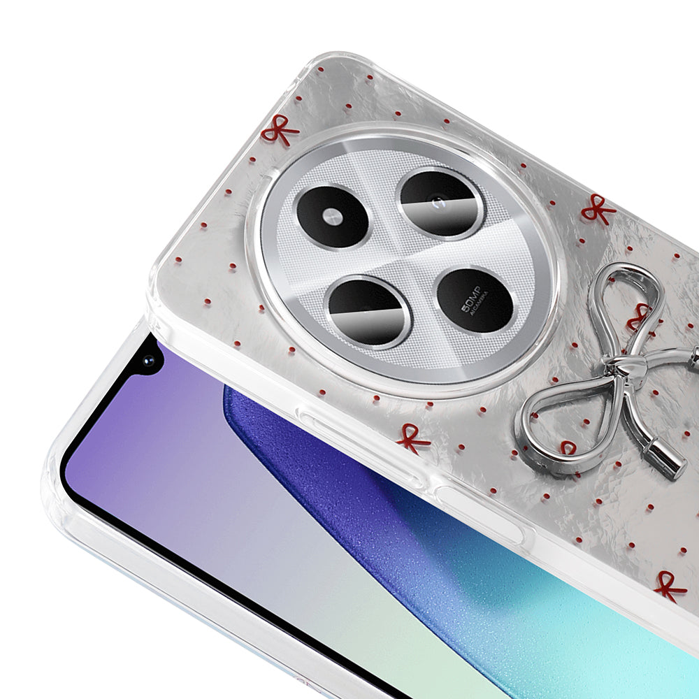 Xiaomi Redmi 14C 4G Kılıf Kamera Korumalı Figürlü Zore Ponti Silikon Kapak Açık Pembe