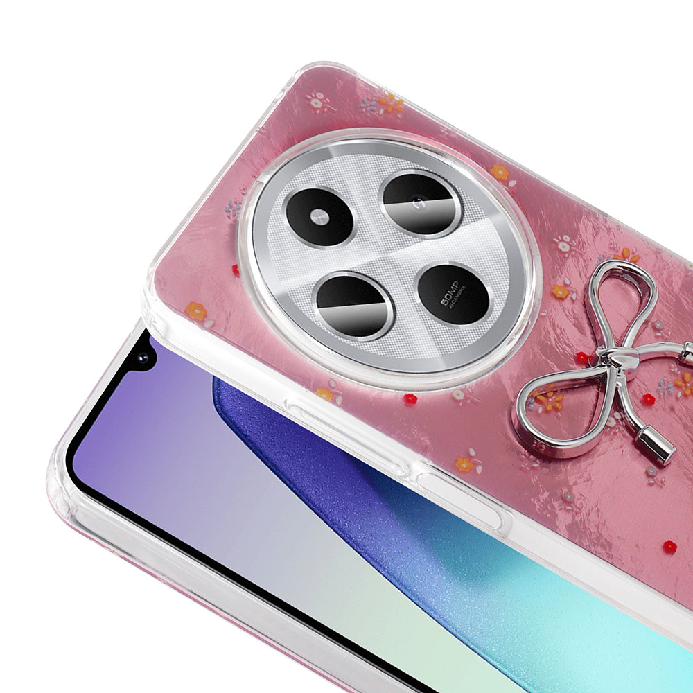 Xiaomi Redmi 14C 4G Kılıf Kamera Korumalı Figürlü Zore Ponti Silikon Kapak Lila