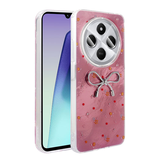 Xiaomi Redmi 14C 4G Kılıf Kamera Korumalı Figürlü Zore Ponti Silikon Kapak Açık Pembe