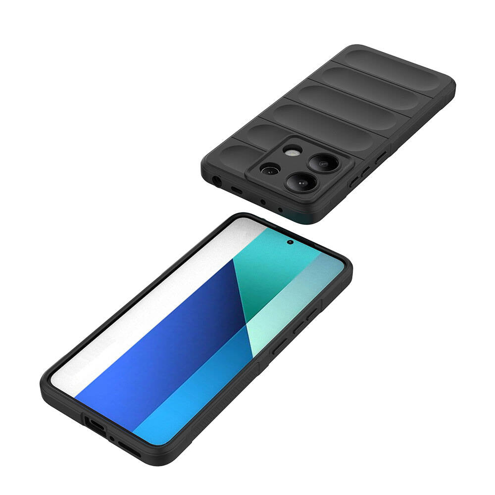 Xiaomi Redmi Note 13 4G Kılıf Esnek TPU Oyuklu Arka Yüzey Tasarımlı Zore Etnik Silikon Kapak Lacivert