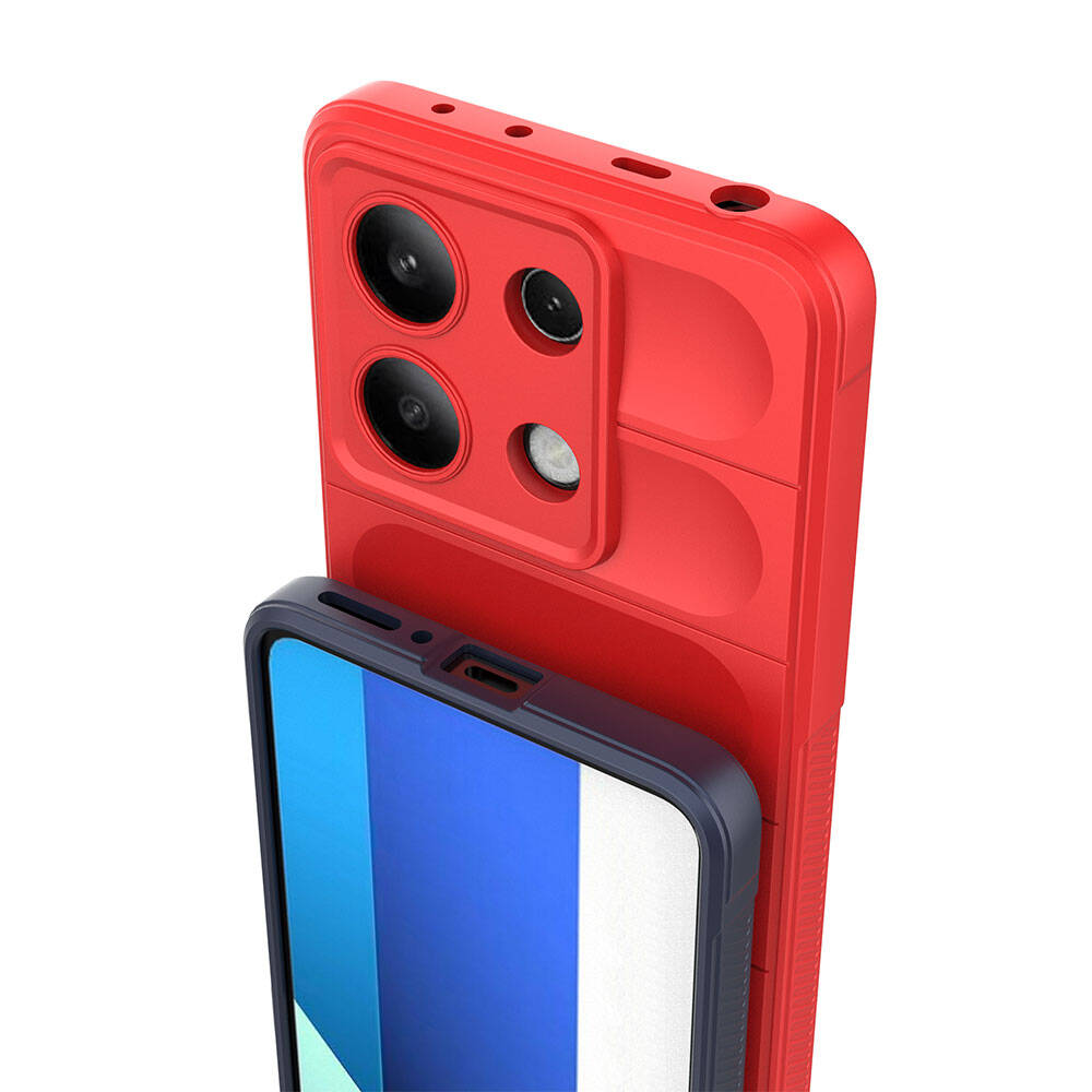 Xiaomi Redmi Note 13 4G Kılıf Esnek TPU Oyuklu Arka Yüzey Tasarımlı Zore Etnik Silikon Kapak Koyu Yeşil