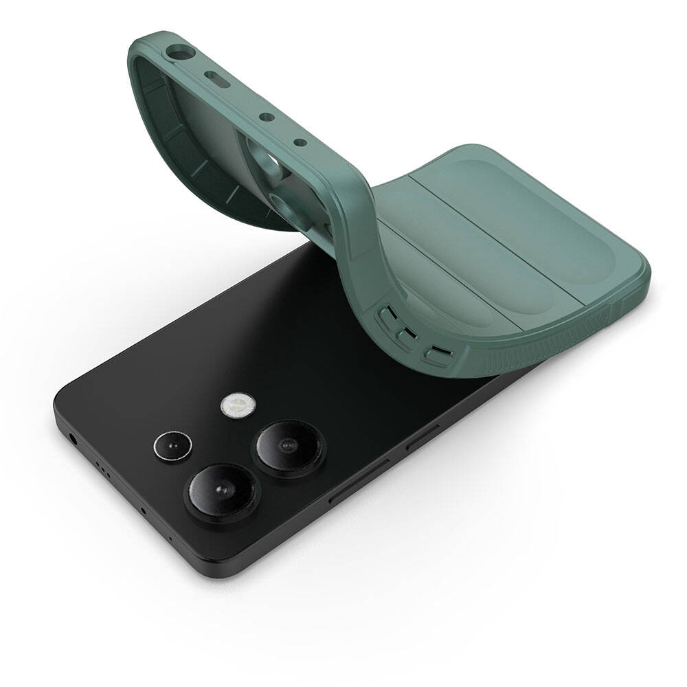 Xiaomi Redmi Note 13 4G Kılıf Esnek TPU Oyuklu Arka Yüzey Tasarımlı Zore Etnik Silikon Kapak Kırmızı