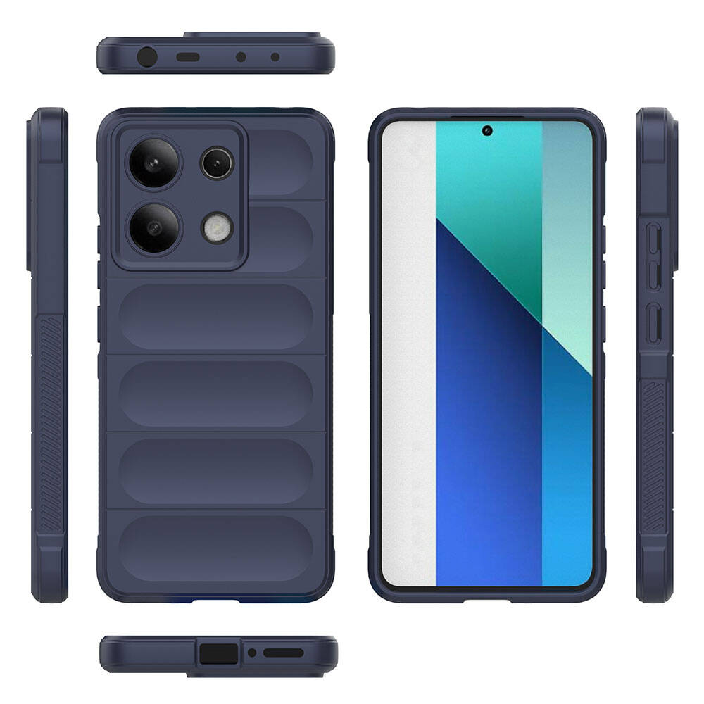 Xiaomi Redmi Note 13 4G Kılıf Esnek TPU Oyuklu Arka Yüzey Tasarımlı Zore Etnik Silikon Kapak Kırmızı