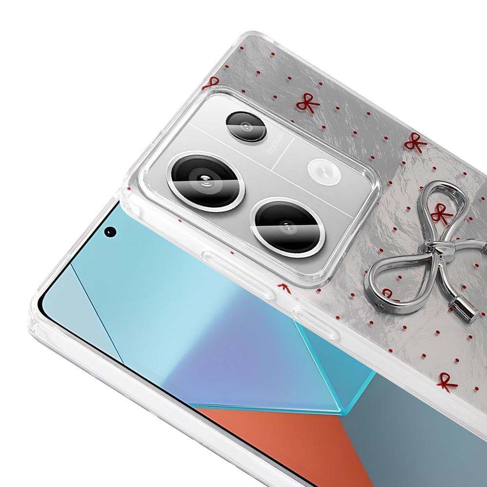 Xiaomi Redmi Note 13 Pro 4G Kılıf Kamera Korumalı Figürlü Zore Ponti Silikon Kapak Açık Pembe