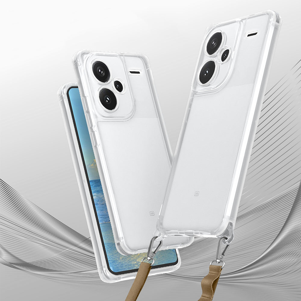 Xiaomi Redmi Note 13 Pro Plus 5G Kılıf Airbagli Takılabilir Askı Aparatlı Zore Snap Silikon Kapak Şeffaf