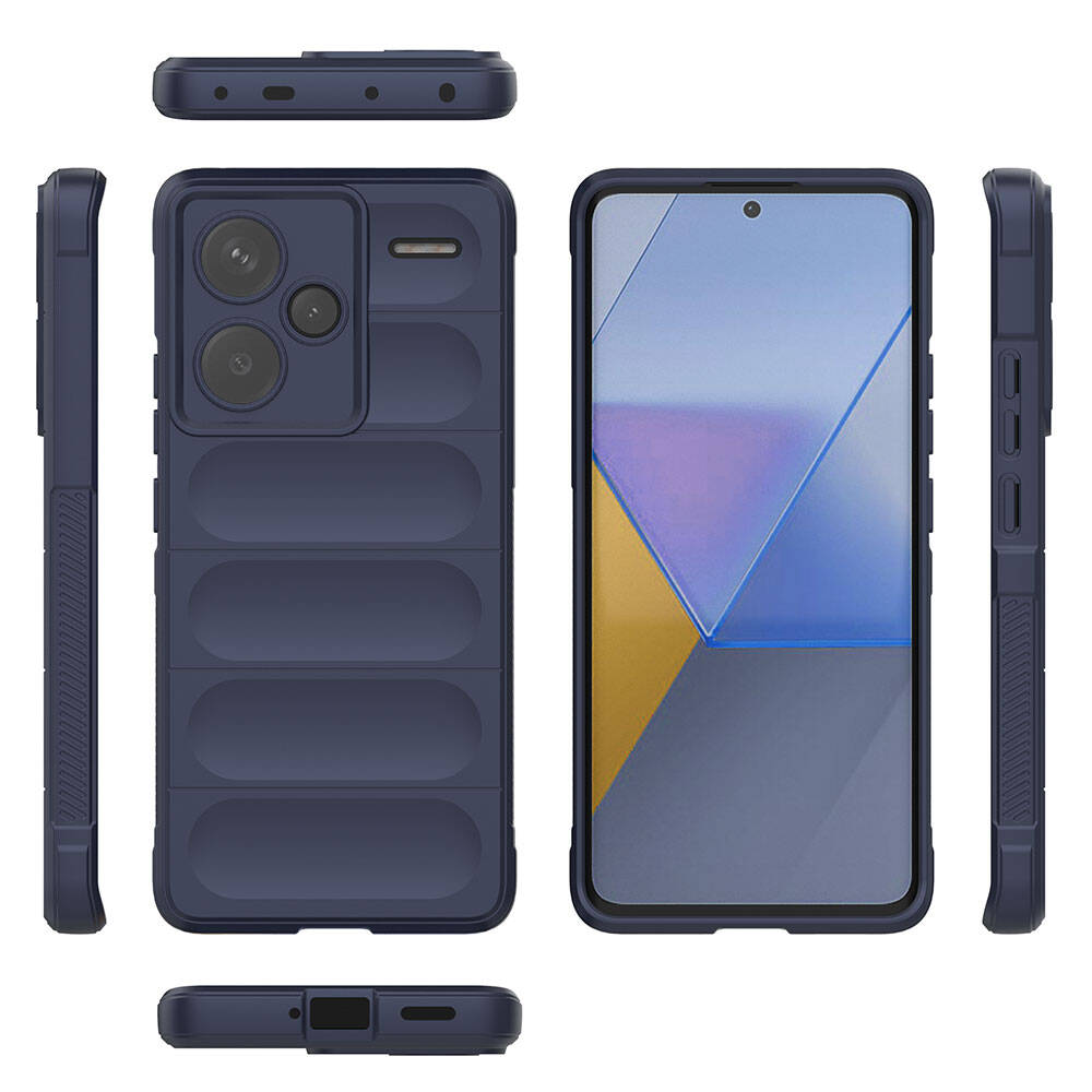 Xiaomi Redmi Note 13 Pro Plus 5G Kılıf Esnek TPU Oyuklu Arka Yüzey Tasarımlı Zore Etnik Silikon Kapak Koyu Yeşil