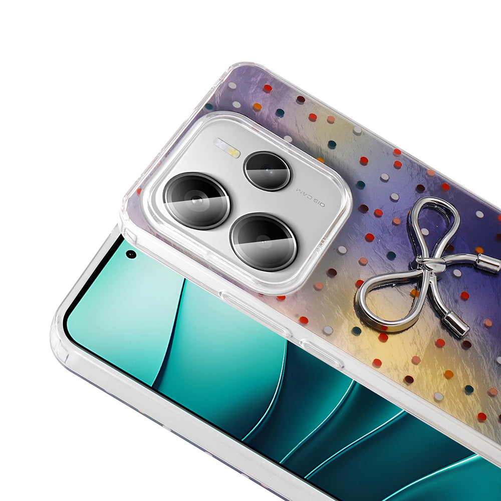 Xiaomi Redmi Note 14 4G Kılıf Kamera Korumalı Figürlü Zore Ponti Silikon Kapak Lila