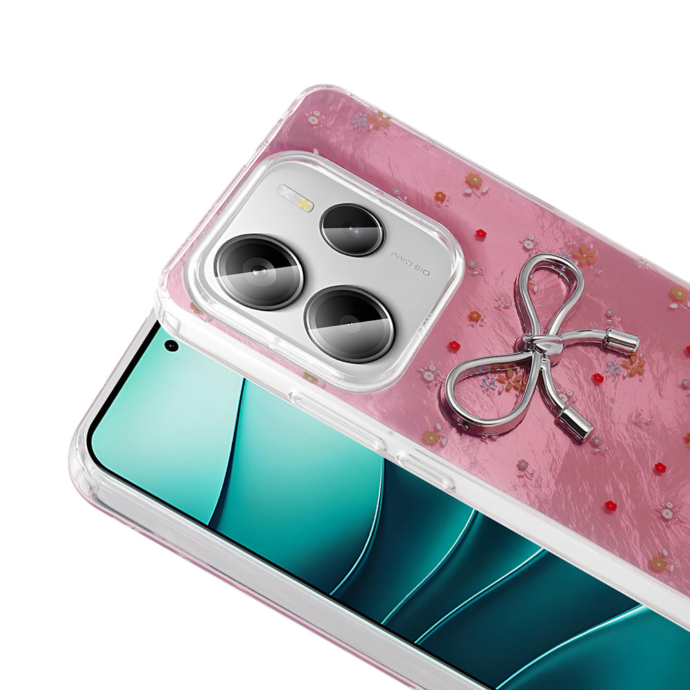 Xiaomi Redmi Note 14 5G Kılıf Kamera Korumalı Figürlü Zore Ponti Silikon Kapak Açık Pembe