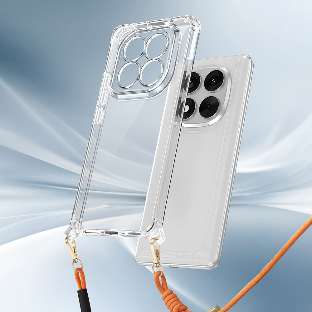 Xiaomi Redmi Note 14 Pro 5G Kılıf Airbagli Takılabilir Askı Aparatlı Zore Snap Silikon Kapak Şeffaf