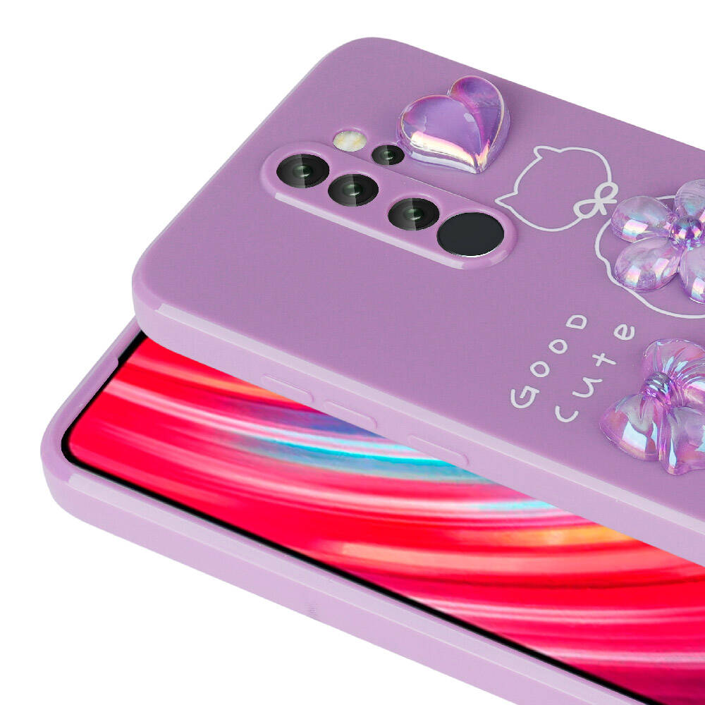 Xiaomi Redmi Note 8 Pro Kılıf Kabartma Figürlü Parlak Zore Toys Silikon Kapak Açık Yeşil