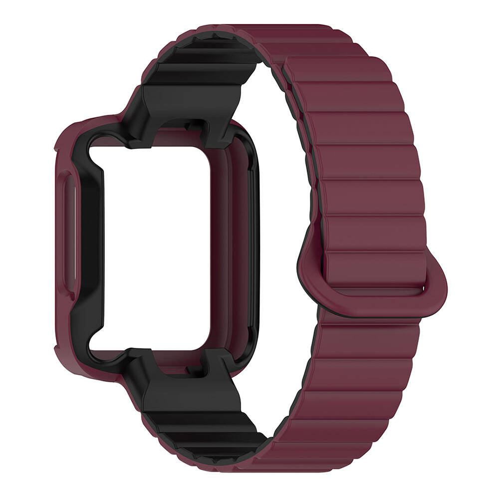 Xiaomi Redmi Watch 1 Silikon Kordon Zore KRD-105 Strap Kayış Siyah-Turuncu