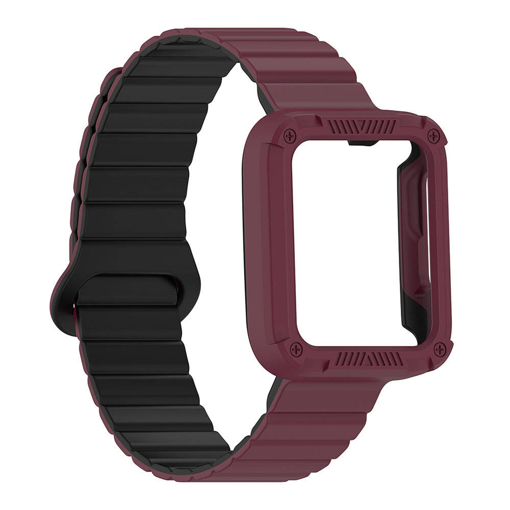 Xiaomi Redmi Watch 2 Silikon Kordon Zore KRD-105 Strap Kayış Siyah-Turuncu