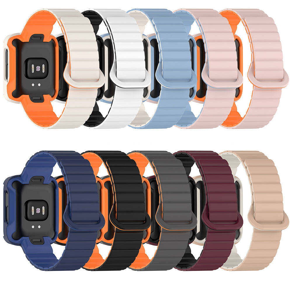 Xiaomi Redmi Watch 2 Silikon Kordon Zore KRD-105 Strap Kayış Siyah-Turuncu