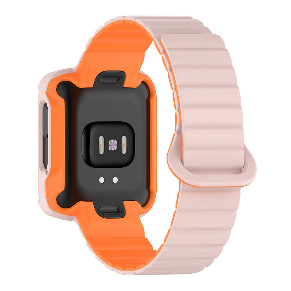 Xiaomi Redmi Watch 2 Silikon Kordon Zore KRD-105 Strap Kayış Siyah-Turuncu